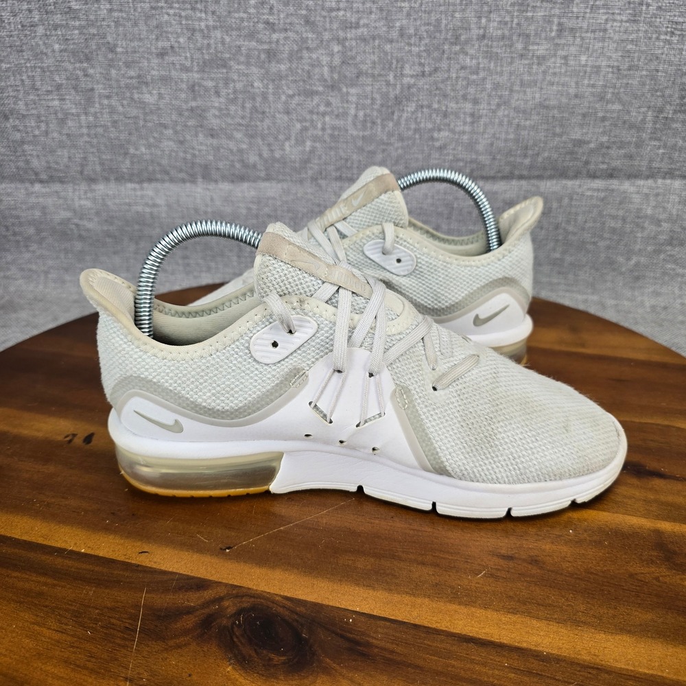Nike Air Max Sequent 3 Womens White Pure‎ Platinum Running Shoes 908993-101 7 - Picture 8 of 14